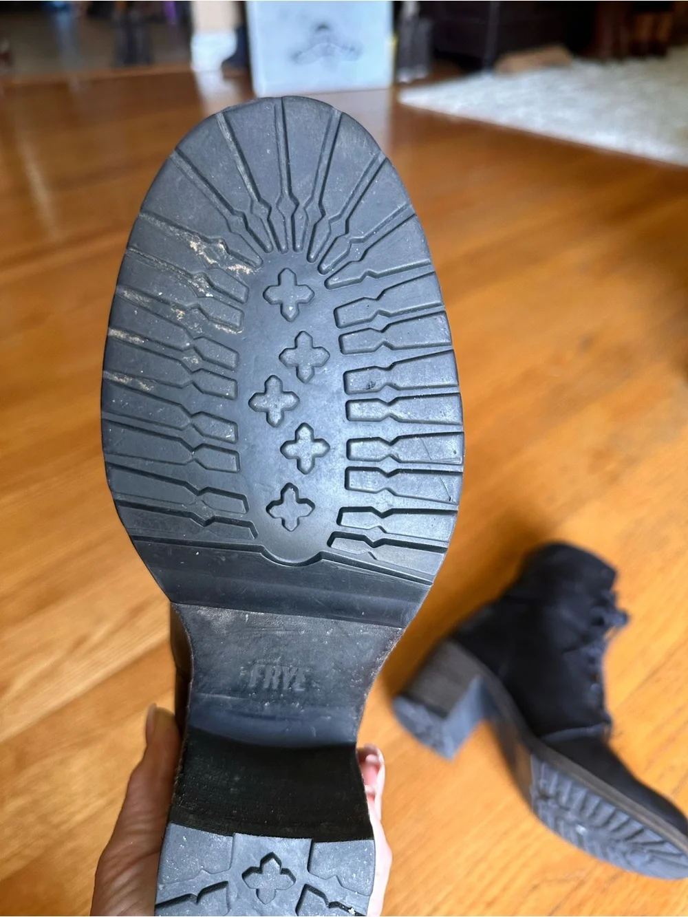 Frye Black KAREN Leather Lace-Up Ankle Boots